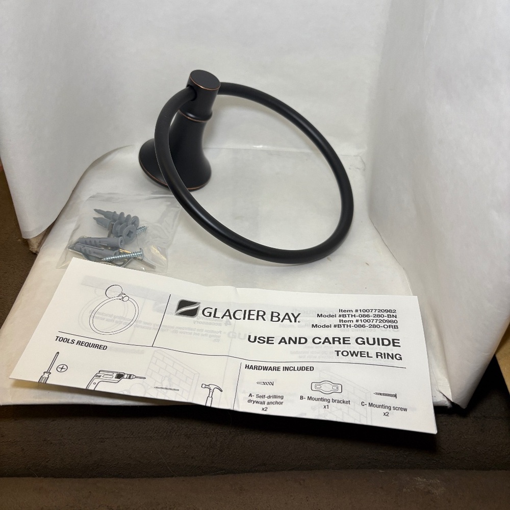 Glacier Bay Sadira Towel Ring in Oil-Rubbed Bronze NEW